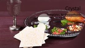  Presentation with passover - Beautiful PPT theme featuring matzo for passover with seder backdrop and a tawny brown colored foreground