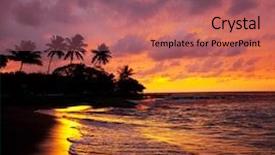  Presentation with tropical - Amazing slides having maui - tropical beach backdrop and a violet colored foreground