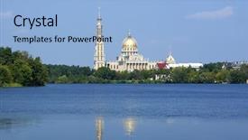  Presentation with lichen - PPT layouts featuring maurian - basilica of our lady background and a light blue colored foreground