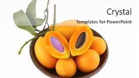  Presentation with mango - Colorful slide set enhanced with maurian - closeup of ripe marian plum backdrop and a  colored foreground
