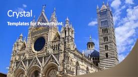  Presentation with italy - PPT layouts featuring maurian - duomo di siena italy background and a cobalt blue colored foreground