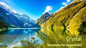  Presentation with reflecting - Amazing presentation theme having maurian - peaks of darran mountains reflecting backdrop and a tawny brown colored foreground