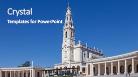  Presentation with pilgrimage - Slide deck enhanced with maurian - sanctuary of fatima portugal basilica background and a ocean colored foreground