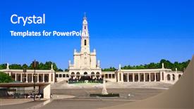  Presentation with lady - Presentation design enhanced with maurian - sanctuary of our lady background and a gray colored foreground