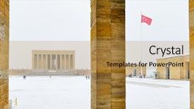  Presentation with blizzard - Colorful slide set enhanced with mausoleum anitkabir in snow blizzard backdrop and a yellow colored foreground