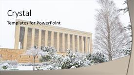  Presentation with turkey - Slide deck having mausoleum anitkabir in snow blizzard background and a pink colored foreground