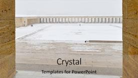 Presentation with turkey - Audience pleasing PPT theme consisting of mausoleum anitkabir in snow blizzard backdrop and a light gray colored foreground