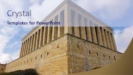  Presentation with turkey - Beautiful presentation theme featuring mausoleum-of-ataturk-anitkabir-ankara backdrop and a sky blue colored foreground