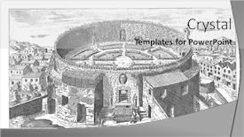  Presentation with rome - Audience pleasing slide set consisting of mausoleum-of-augustus backdrop and a light gray colored foreground
