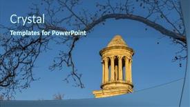  Presentation with archaeological - Presentation theme consisting of mausoleum-of-glanum-glanum-archaeological background and a ocean colored foreground