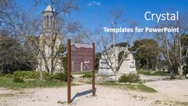  Presentation with archaeological - PPT theme consisting of mausoleum-of-glanum-glanum-archaeological background and a teal colored foreground
