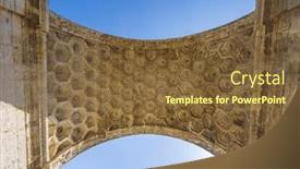  Presentation with archaeological - Presentation design featuring mausoleum-of-glanum-glanum-archaeological and a tawny brown colored foreground