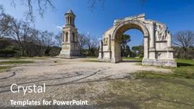  Presentation with archaeological - Theme with mausoleum-of-glanum-glanum-archaeological and a gray colored foreground