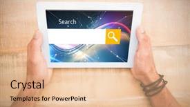  Presentation with search - Slide set consisting of mauve abstract - logo of a search bar background and a lemonade colored foreground