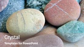  Presentation with rocks and stones - Cool new theme with mauve abstract - smooth colored stones backdrop and a coral colored foreground