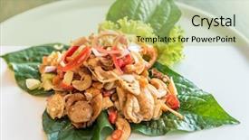  Presentation with shrimp fish - Beautiful presentation featuring mawar - crispy fish maw and dried backdrop and a mint green colored foreground