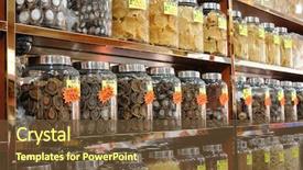  Presentation with abalone - PPT layouts consisting of mawar - dried abalone and fish maw background and a tawny brown colored foreground