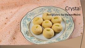  Presentation with indian - Presentation featuring mawar - favorite indian sweet - milk background and a coral colored foreground