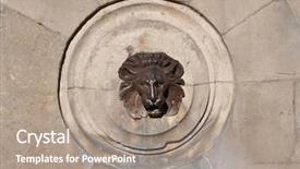  Presentation with scary lion - PPT layouts with mawar - fountain with lion head background and a coral colored foreground