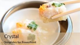  Presentation with fish ball - PPT layouts featuring mawar - shrimp ball with fish maw background and a coral colored foreground