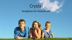  Presentation with blue sky - Presentation with max - family on herb under blue background and a light blue colored foreground