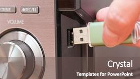  Presentation with connecting - Presentation with max - hand connecting usb flash drive background and a dark gray colored foreground