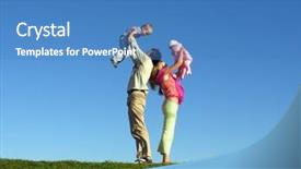  Presentation with family teens and children - Audience pleasing presentation consisting of max - happy family with two children backdrop and a teal colored foreground