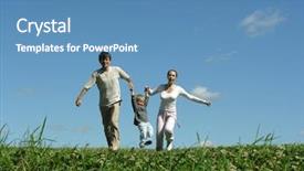  Presentation with family day - PPT theme with max - running family sunny day background and a teal colored foreground