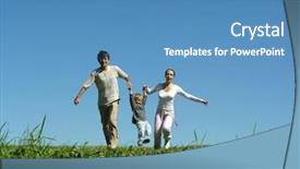  Presentation with plain blue clear sky - Cool new theme with max - running family under clear sky backdrop and a teal colored foreground