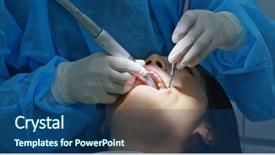  Presentation with dental nerves - Slide deck enhanced with maxillofacial - woman under dental check up background and a ocean colored foreground