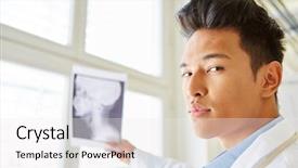  Presentation with sentimental analysis - PPT layouts consisting of maxillofacial surgery - doctor with x-ray image background and a white colored foreground