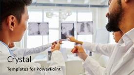  Presentation with maxillofacial surgery - Cool new PPT layouts with maxillofacial surgery - group of doctors as radiologists backdrop and a light gray colored foreground