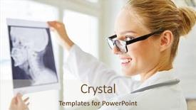  Presentation with maxillofacial surgery - Amazing theme having maxillofacial surgery - woman in medical school analyzing backdrop and a sky blue colored foreground