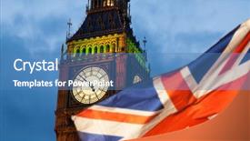  Presentation with union jack flag - Audience pleasing slide set consisting of may - union jack flag and iconic backdrop and a teal colored foreground