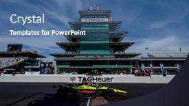  Presentation with indiana jones - Audience pleasing presentation theme consisting of may-21-2021-indianapolis-indiana backdrop and a ocean colored foreground