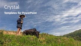  Presentation with rice fields - Cool new presentation design with may-23-2010-guangxi-china backdrop and a seafoam green colored foreground