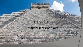  Presentation with archaeological - Audience pleasing PPT theme consisting of mayan-el-castillo-pyramid backdrop and a light gray colored foreground