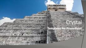  Presentation with archaeological - Theme consisting of mayan-el-castillo-pyramid background and a gray colored foreground