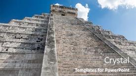  Presentation with archaeological - Slides with mayan-el-castillo-pyramid background and a gray colored foreground