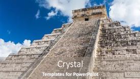  Presentation with archaeological - Colorful theme enhanced with mayan-el-castillo-pyramid backdrop and a gray colored foreground