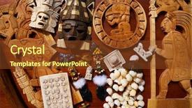  Presentation with mayan - Slide deck featuring mayan mexican handcrafts souvenirs carved background and a tawny brown colored foreground