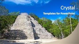  Presentation with mayan - PPT theme having mayan nohoch mul pyramid in coba mexico background and a cobalt blue colored foreground