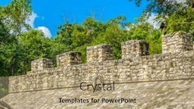  Presentation with mayan - Presentation theme having mayan-pyramid-in-coba-mexico background and a coral colored foreground