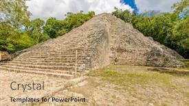 Presentation with mayan - Slide set consisting of mayan-pyramid-in-coba-mexico background and a coral colored foreground