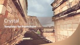  Presentation with mayan - Cool new theme with mayan-pyramid-in-uxmal-yucatan backdrop and a coral colored foreground