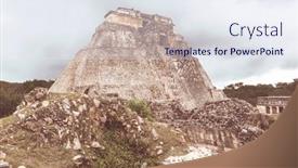  Presentation with mayan - Presentation enhanced with mayan-pyramid-in-uxmal-yucatan background and a sky blue colored foreground