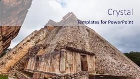  Presentation with mayan - Amazing presentation having mayan-pyramid-in-uxmal-yucatan backdrop and a sky blue colored foreground