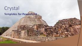  Presentation with mayan - Presentation theme with mayan-pyramid-in-uxmal-yucatan background and a sky blue colored foreground