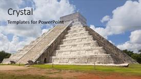 Presentation with mayan - Amazing slide set having mayan ruin - chichen itza mexico backdrop and a light blue colored foreground