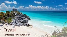  Presentation with maya - Cool new PPT layouts with mayan ruins and beautiful caribbean backdrop and a lemonade colored foreground